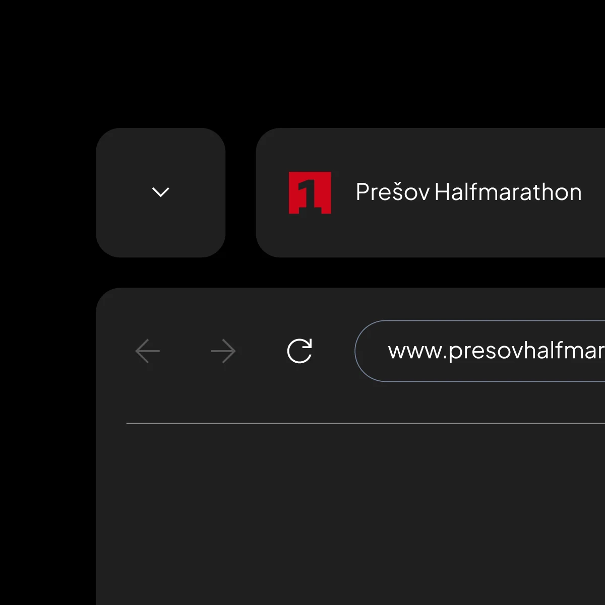 Ukážka loga Prešov Halfmarathon v záhlaví webovej stránky